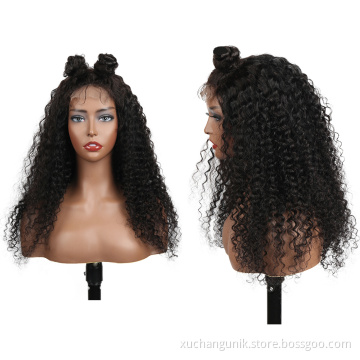 Wholesale Raw Indian Virgin Hair HD Lace Frontal Wig Women Curly Wig Full Swiss Lace Front Closure Human Hair Wig Kinky Curly